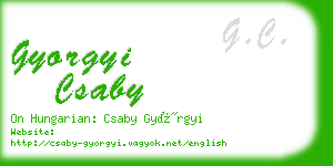 gyorgyi csaby business card